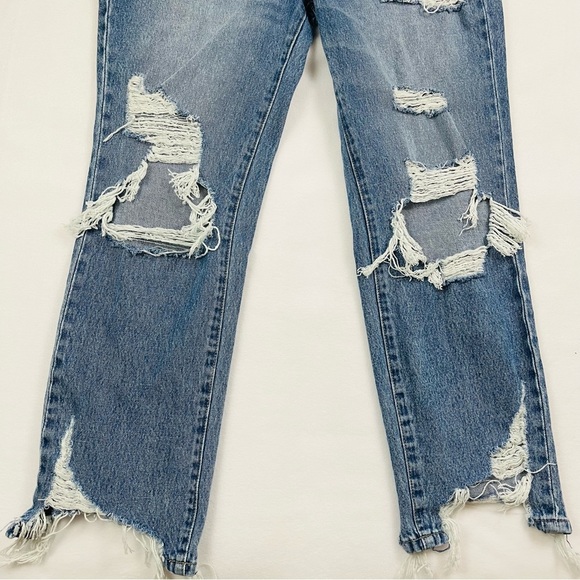 Flying Monkey Highrise Stretch Distress Faded 100% Cotton Skinny Jean Size 28 - Picture 4 of 15